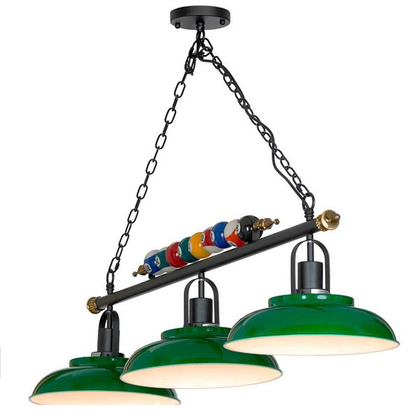 Светильник для бильярда Billiards Light Line 3 Черный Зеленый Светильник для бильярда Billiards Light Line 3 Черный Зеленый в Кирове | Loft Concept