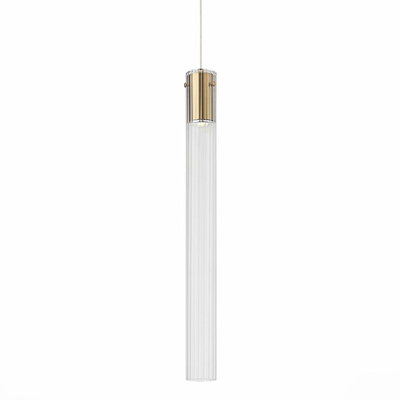 Подвесной светильник Jenae Glass Tube 65 Латунь Прозрачный Подвесной светильник Jenae Glass Tube 65 Латунь Прозрачный в Кирове | Loft Concept
