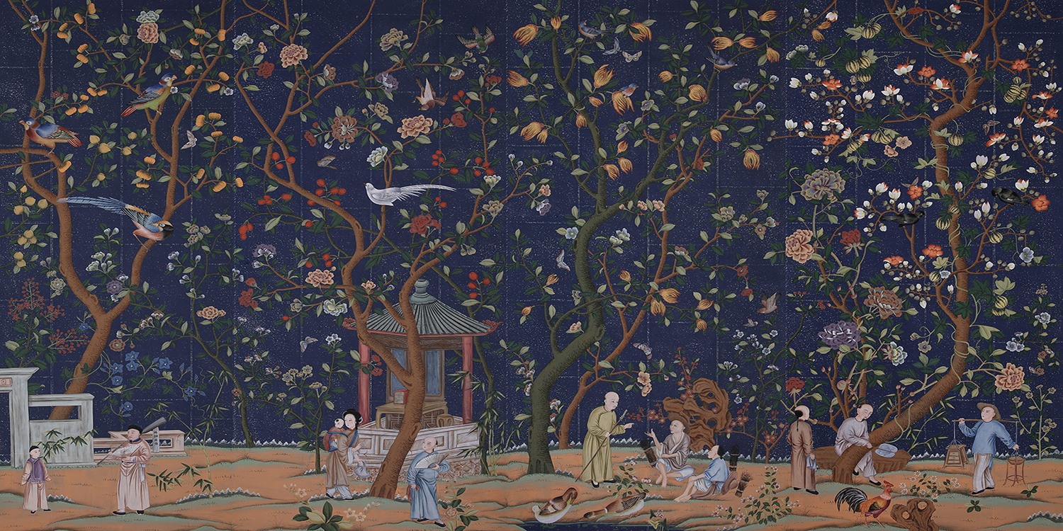 Обои ручная роспись Abbotsford Dark Blue - фото