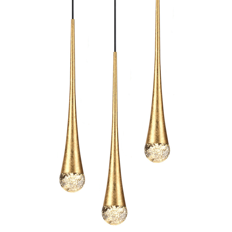 Подвесной светильник Golden Drop Lamp Золотой Прозрачное Стекло Подвесной светильник Golden Drop Lamp Золотой Прозрачное Стекло в Кирове | Loft Concept