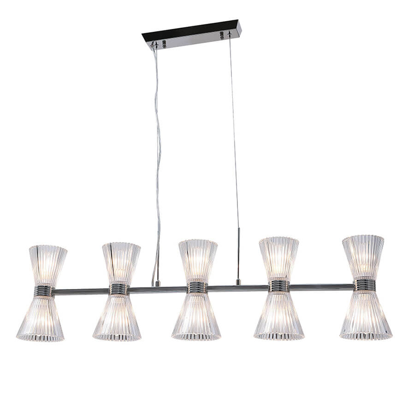 Люстра Glass Horn Light matt nickel 10 Прозрачное Стекло Никель Сатин Люстра Glass Horn Light matt nickel 10 Прозрачное Стекло Никель Сатин в Кирове | Loft Concept