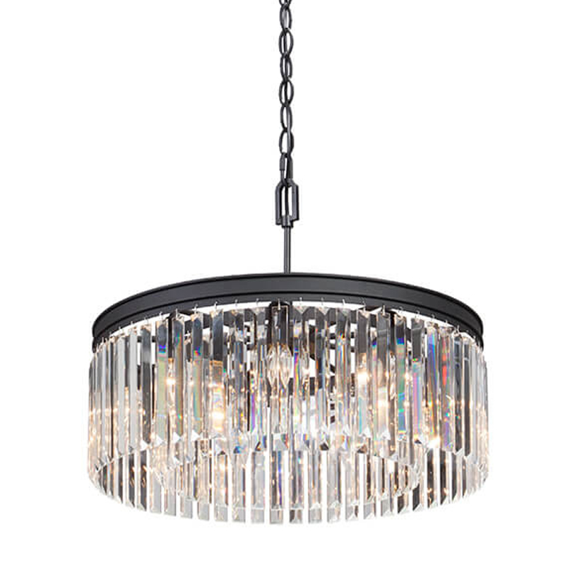 Люстра RH Rhys Clear Glass Prism Round Chandelier 60 Черный матовый Прозрачное Стекло Люстра RH Rhys Clear Glass Prism Round Chandelier 60 Черный матовый Прозрачное Стекло в Кирове | Loft Concept