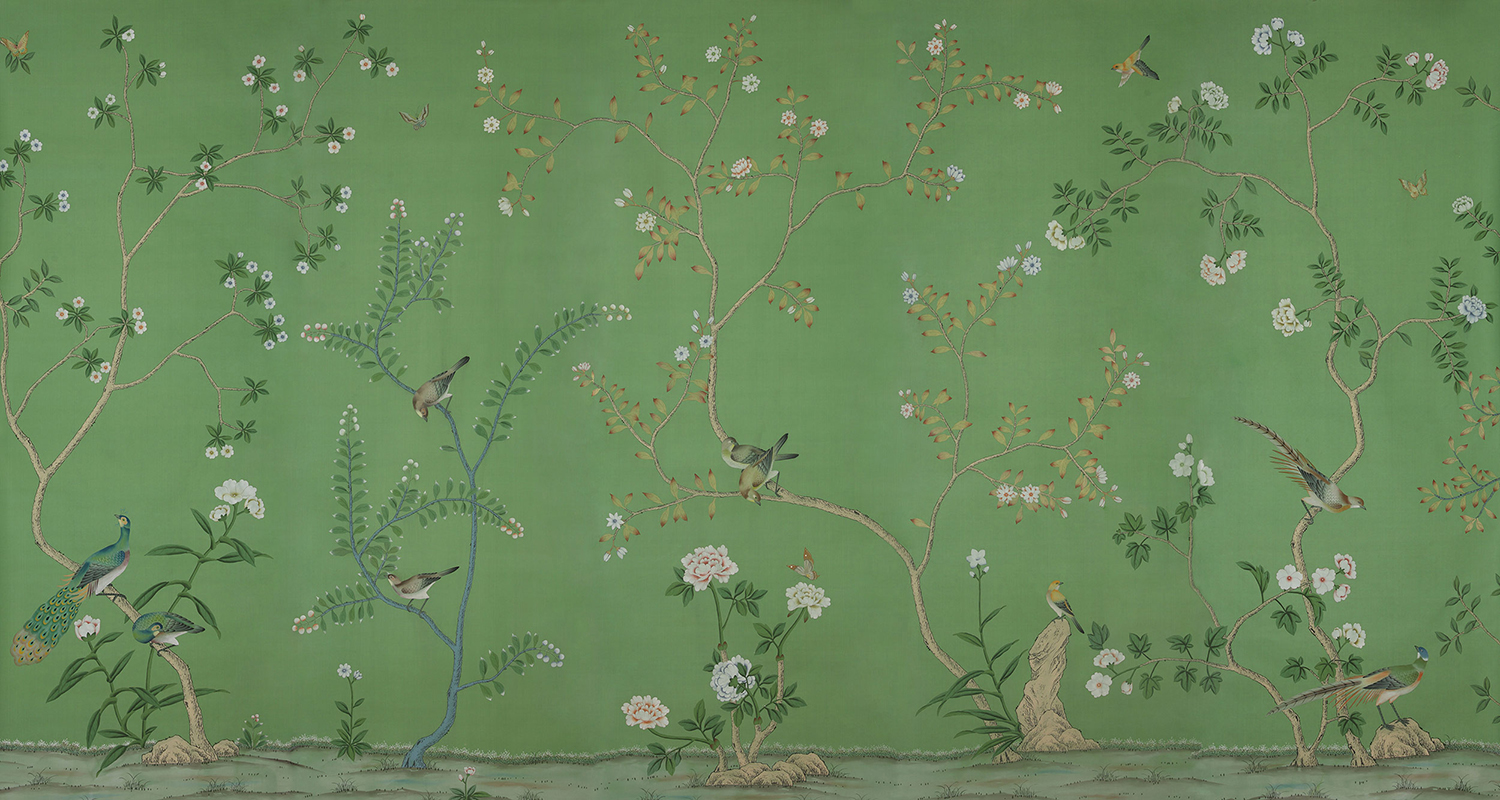 Обои ручная роспись Badminton Emerald Green - фото