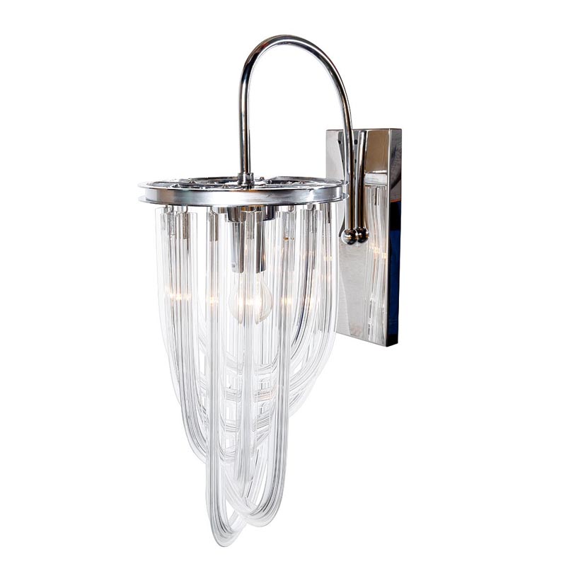 Бра Retro FROZEN GLASS Wall Lamp Chrome Хром Бра Retro FROZEN GLASS Wall Lamp Chrome Хром в Кирове | Loft Concept