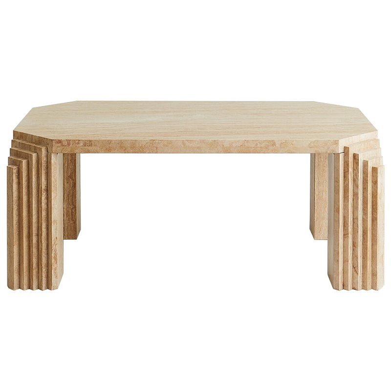 Кофейный стол Caleb Travertine Coffee Table Бежевый Коричневый Кофейный стол Caleb Travertine Coffee Table Бежевый Коричневый в Кирове | Loft Concept