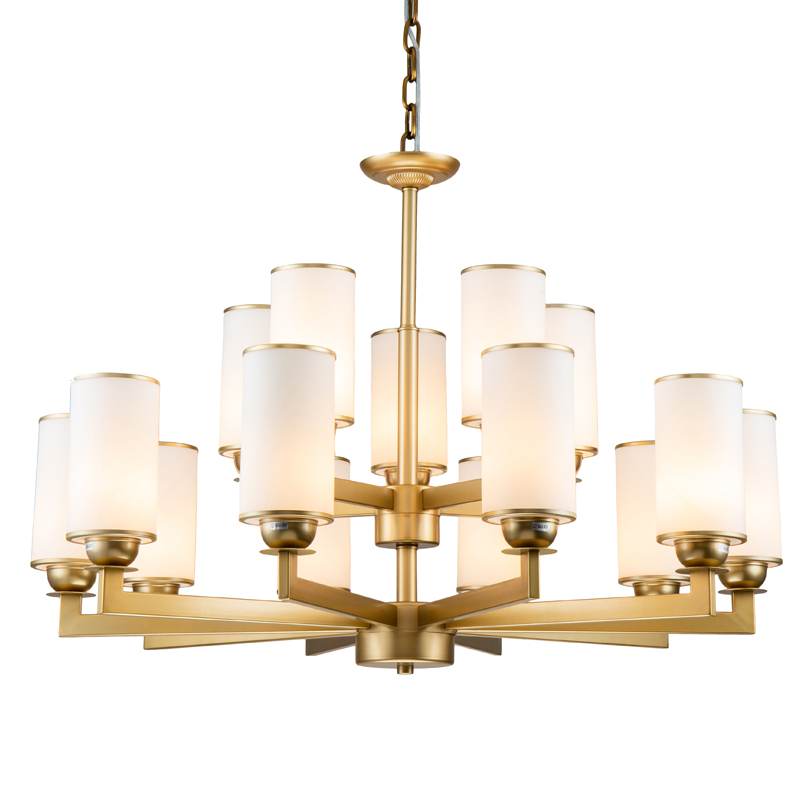 Люстра Amoret Chandelier 92 Латунь Белое матовое стекло Люстра Amoret Chandelier 92 Латунь Белое матовое стекло в Кирове | Loft Concept
