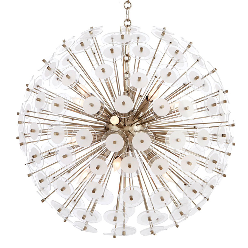 Люстра White Disco Glass Sputnik Chandelier 56 Серебряный Белый Люстра White Disco Glass Sputnik Chandelier 56 Серебряный Белый в Кирове | Loft Concept