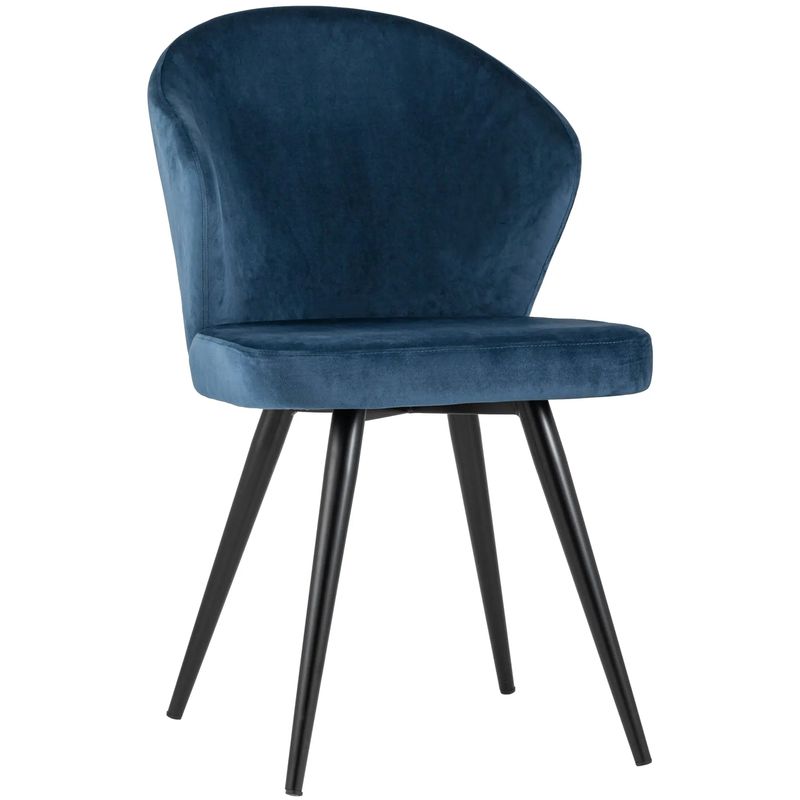 Стул Синий Бархат Volante Chair Синий Черный Стул Синий Бархат Volante Chair Синий Черный в Кирове | Loft Concept