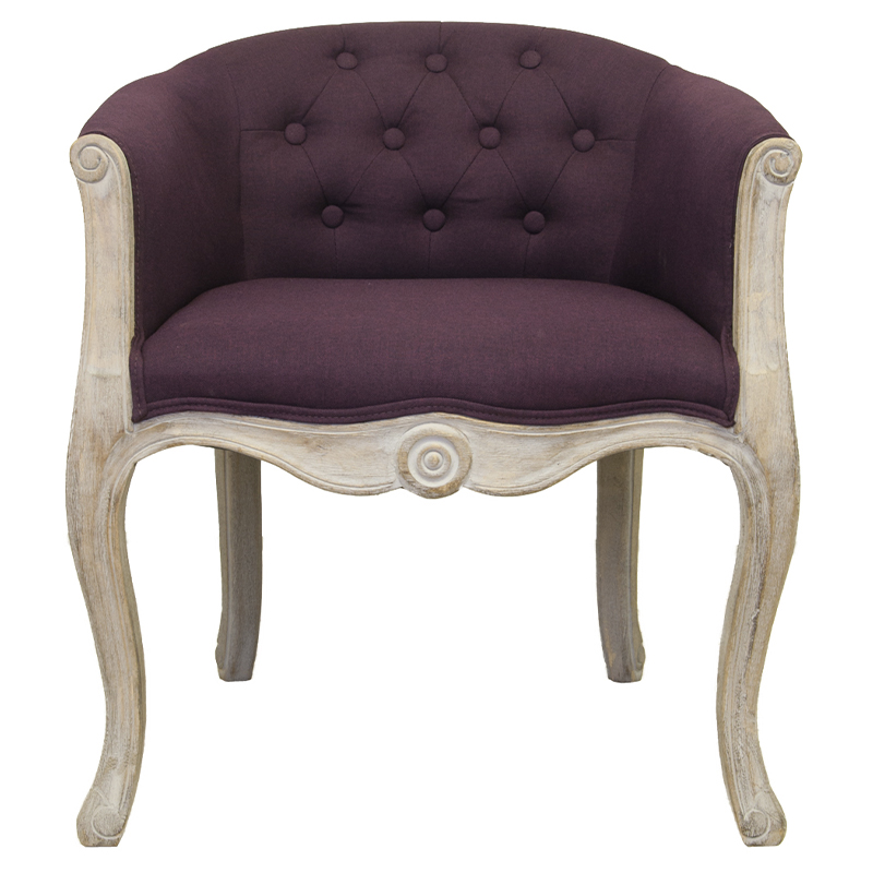 Кресло низкое в стиле прованс Louis French Armchair violet flax Фиолетовый Бежево-серый Кресло низкое в стиле прованс Louis French Armchair violet flax Фиолетовый Бежево-серый в Кирове | Loft Concept