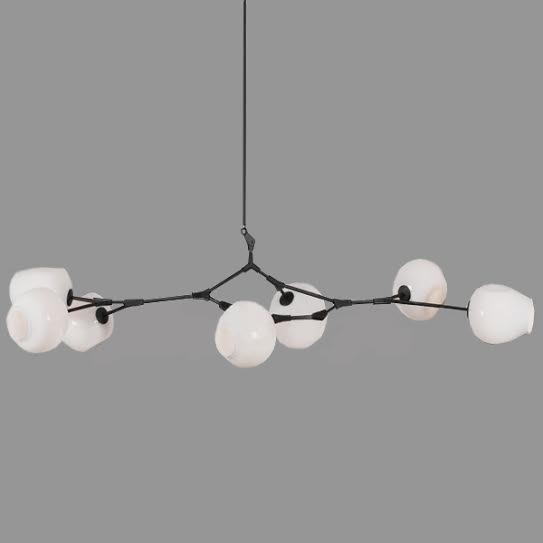 Люстра Сrumpled Bubble White Glass Черный Белый Люстра Сrumpled Bubble White Glass Черный Белый в Кирове | Loft Concept