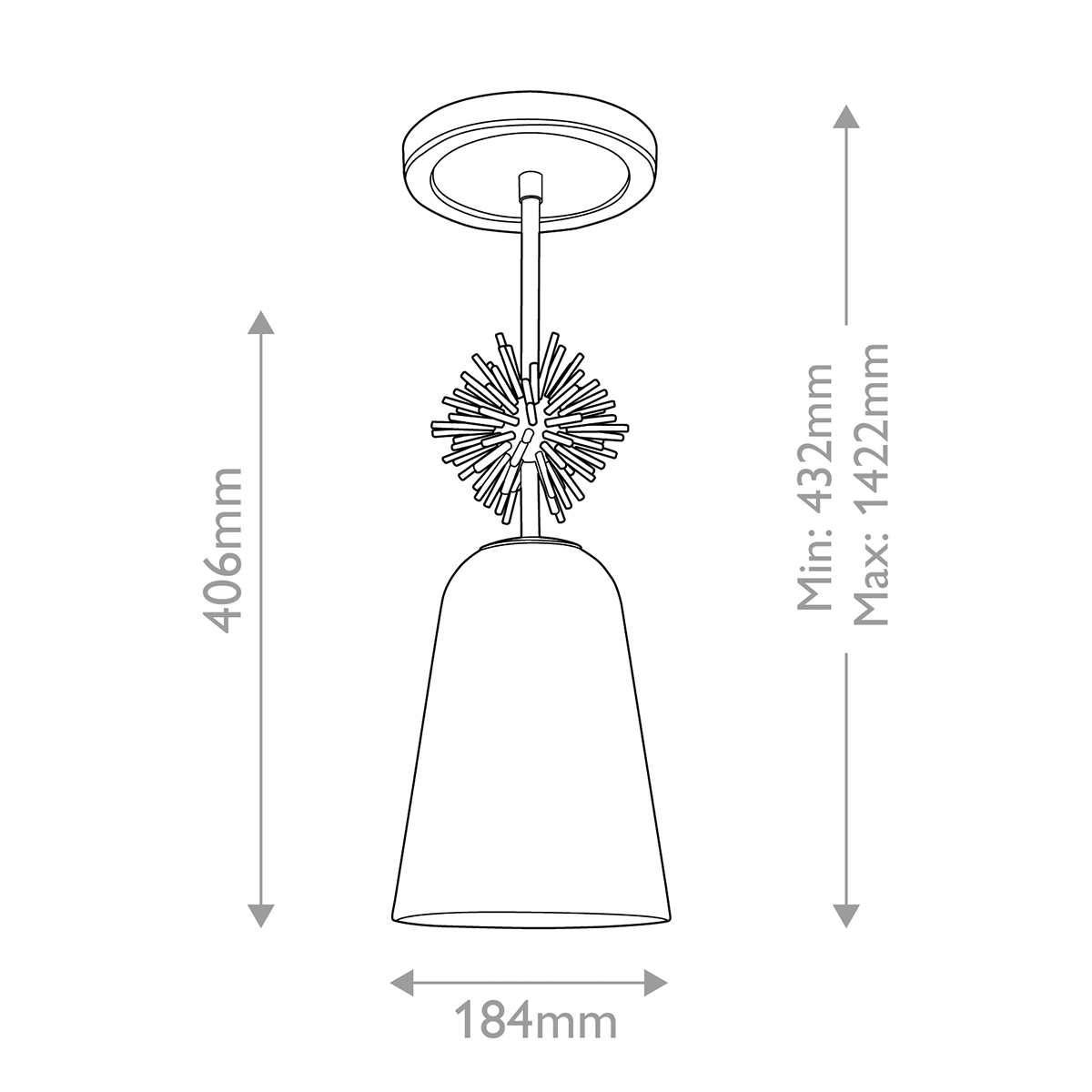 Подвесной светильник золотого цвета с колоколообразным стеклянным плафоном и декоративным элементом Elstead Lighting в Кирове