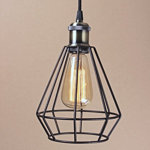 Подвесной светильник Wire Cage Pendant Punch Black Черный Подвесной светильник Wire Cage Pendant Punch Black Черный в Кирове | Loft Concept