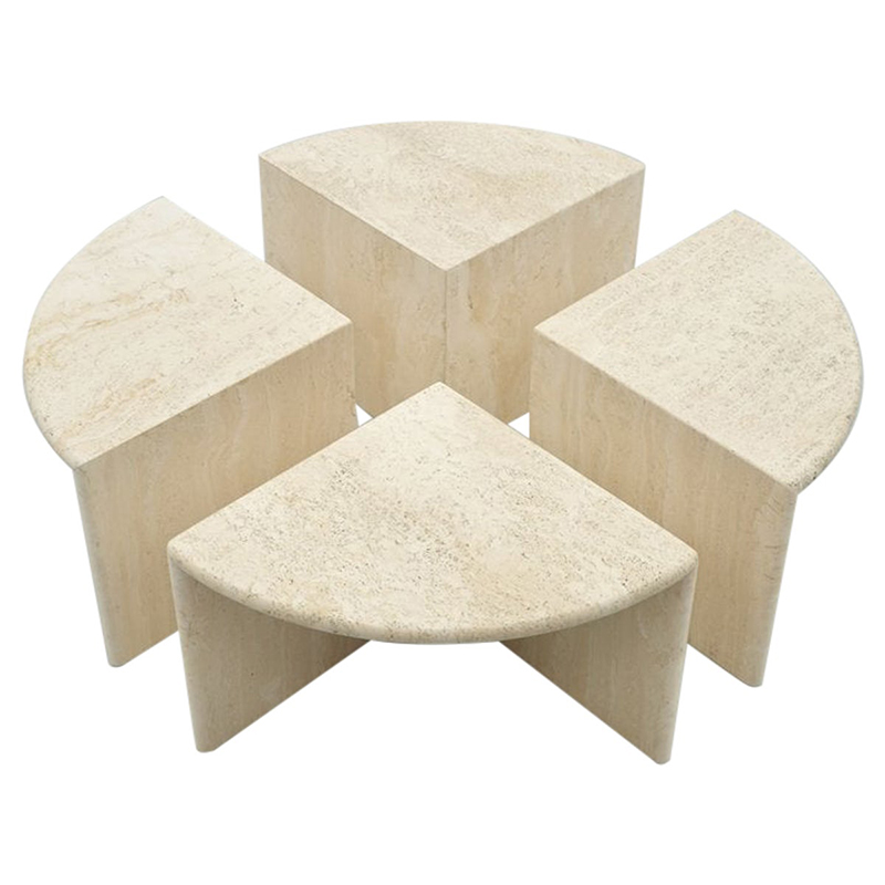 Модульный кофейный стол Set of Four Travertine Side or Coffee Tables Бежевый Песочный Модульный кофейный стол Set of Four Travertine Side or Coffee Tables Бежевый Песочный в Кирове | Loft Concept