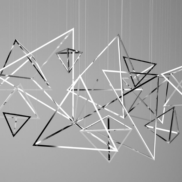 Подвесной светильник Weightless Triangles Хром Глянцевое золото Подвесной светильник Weightless Triangles Хром Глянцевое золото в Кирове | Loft Concept