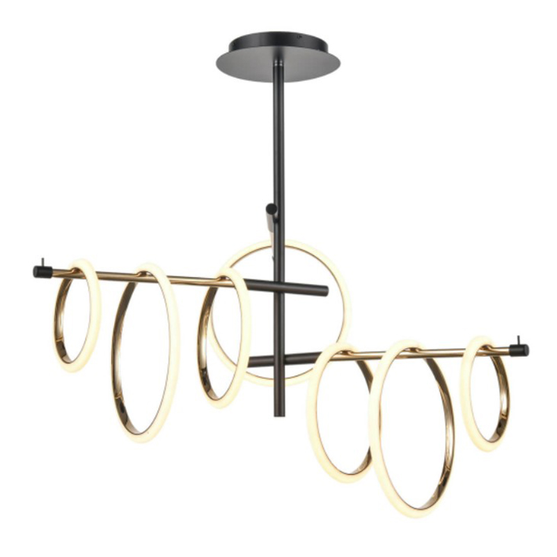 Люстра Jessenia Rings Chandelier 7 Черный Золотой Люстра Jessenia Rings Chandelier 7 Черный Золотой в Кирове | Loft Concept