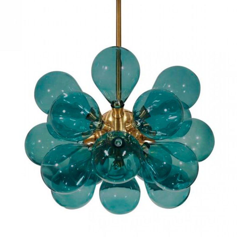 Люстра Simonet Chandelier Blue 55 см Голубой Золотой Люстра Simonet Chandelier Blue 55 см Голубой Золотой в Кирове | Loft Concept