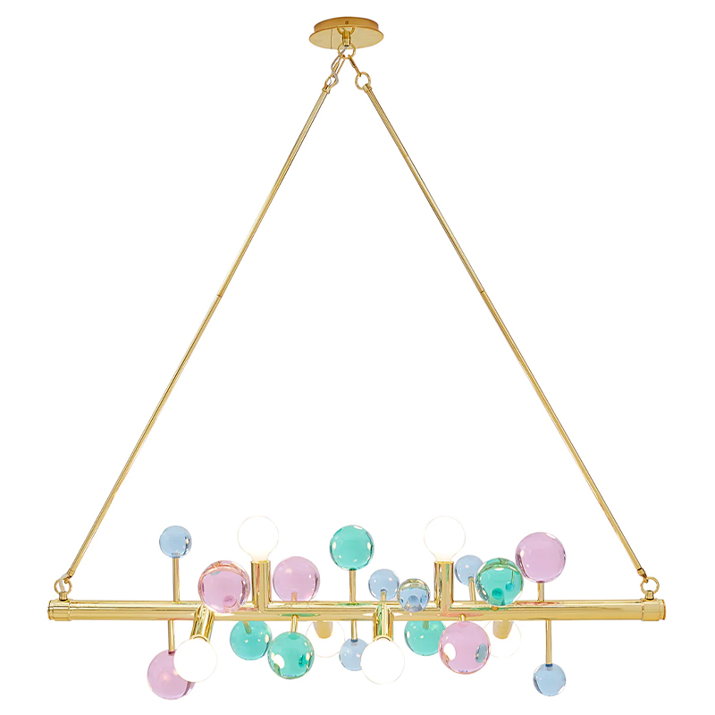 Светильник Jonathan Adler GLOBO SIX-LIGHT LINEAR CHANDELIER Multi Мульти Золотой Светильник Jonathan Adler GLOBO SIX-LIGHT LINEAR CHANDELIER Multi Мульти Золотой в Кирове | Loft Concept