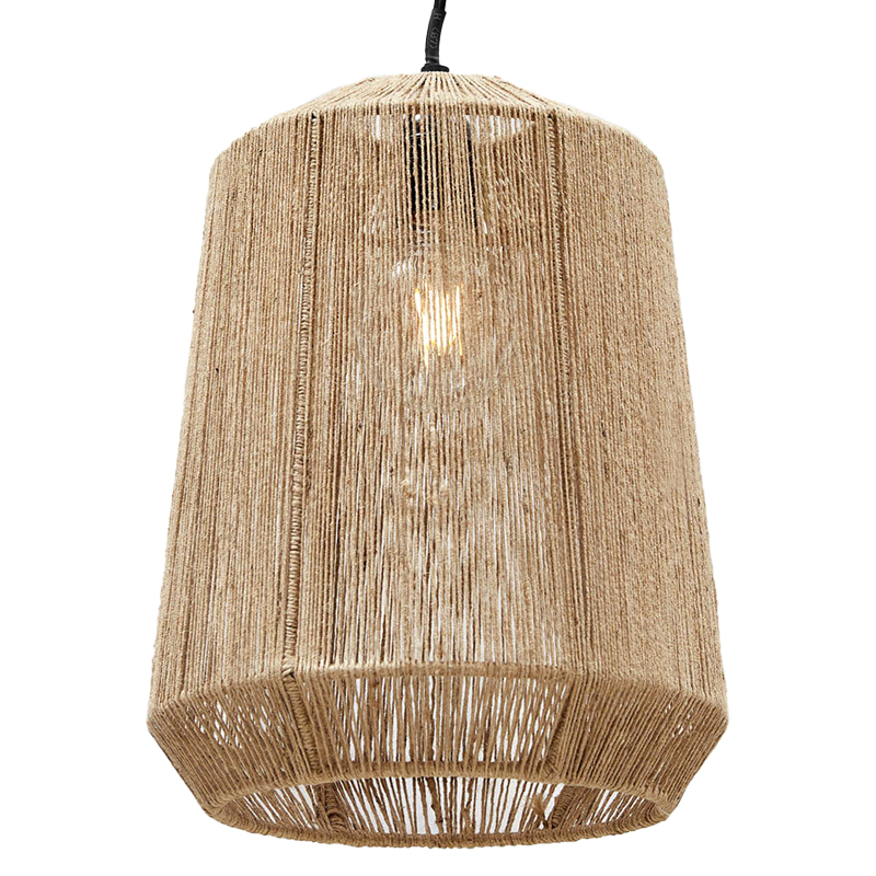 Подвесная люстра с плетеным плафоном Uma Wicker Chandelier Бежевый Черный Подвесная люстра с плетеным плафоном Uma Wicker Chandelier Бежевый Черный в Кирове | Loft Concept