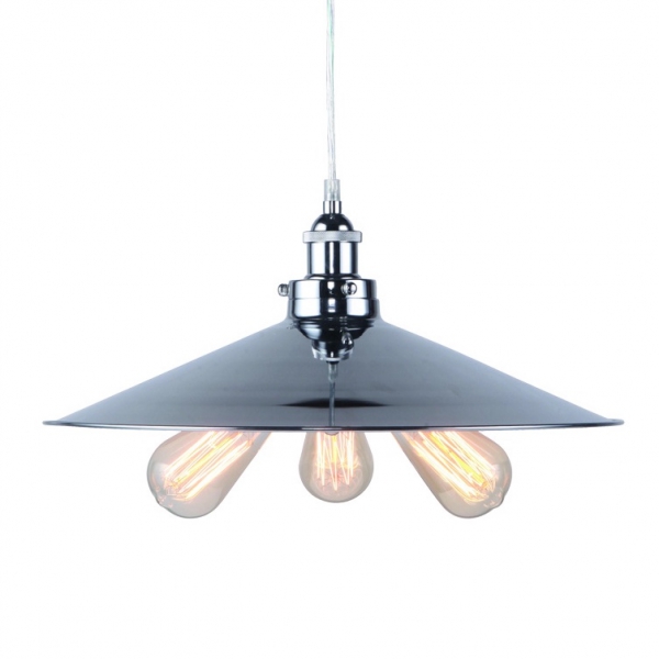 Подвесной светильник 20th C. Factory Filament Metal Triple Pendant rh Хром Подвесной светильник 20th C. Factory Filament Metal Triple Pendant rh Хром в Кирове | Loft Concept