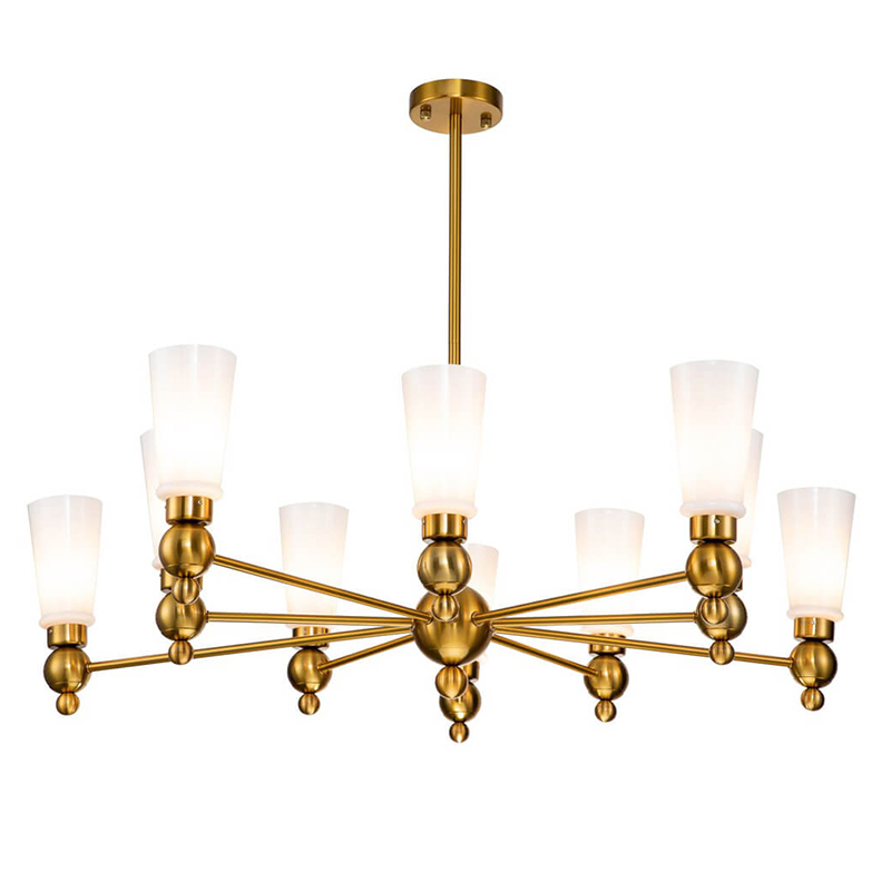 Люстра Chamila Chandelier 10 Латунь Белый Люстра Chamila Chandelier 10 Латунь Белый в Кирове | Loft Concept