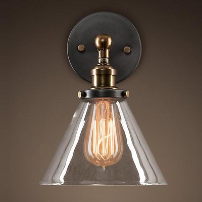 Бра Loft Clear Glass Wide Cloche Черный Бра Loft Clear Glass Wide Cloche Черный в Кирове | Loft Concept