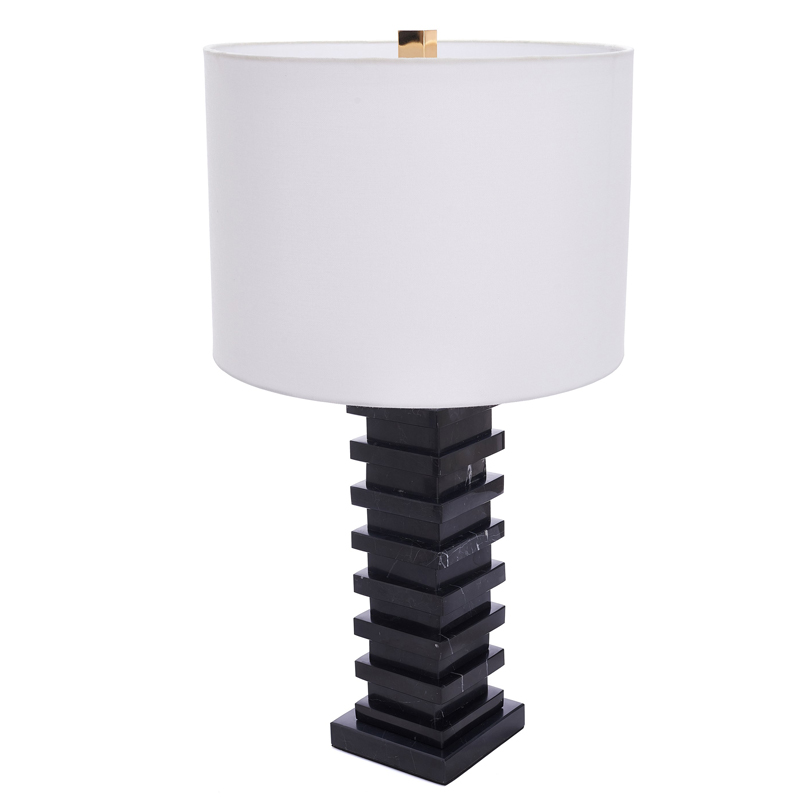 Настольная лампа Iobhar Marble Table lamp Черный Белый в Кирове | Loft Concept 