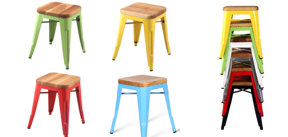 Кухонный стул Tolix Wood Seat Stool Кухонный стул Tolix Wood Seat Stool - Loft-Concept в Кирове