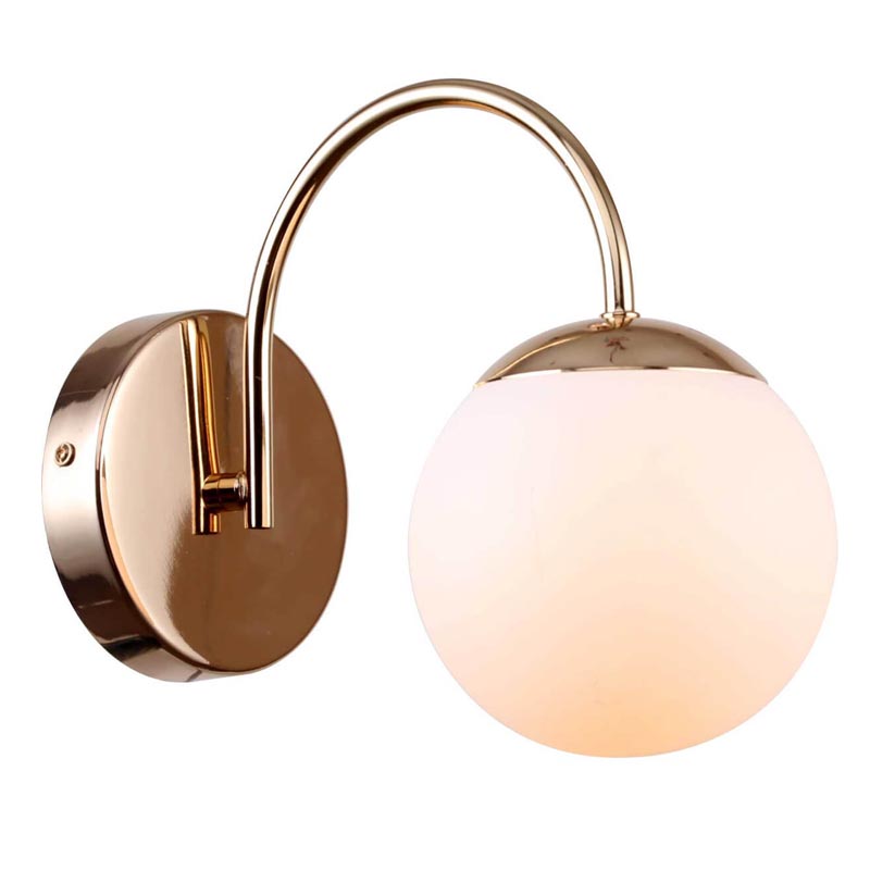 Бра Gooseneck Pelle Sconce Белое матовое стекло Глянцевое золото Бра Gooseneck Pelle Sconce Белое матовое стекло Глянцевое золото в Кирове | Loft Concept