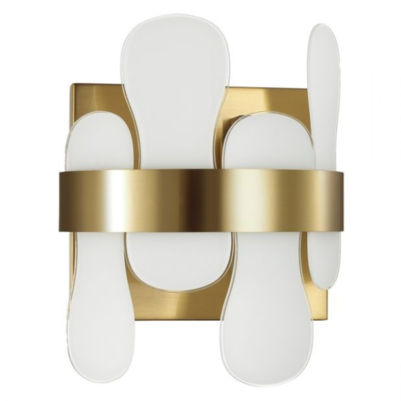 Бра Eve Wall Lamp фигурное стекло Золотой Белое матовое стекло Бра Eve Wall Lamp фигурное стекло Золотой Белое матовое стекло в Кирове | Loft Concept