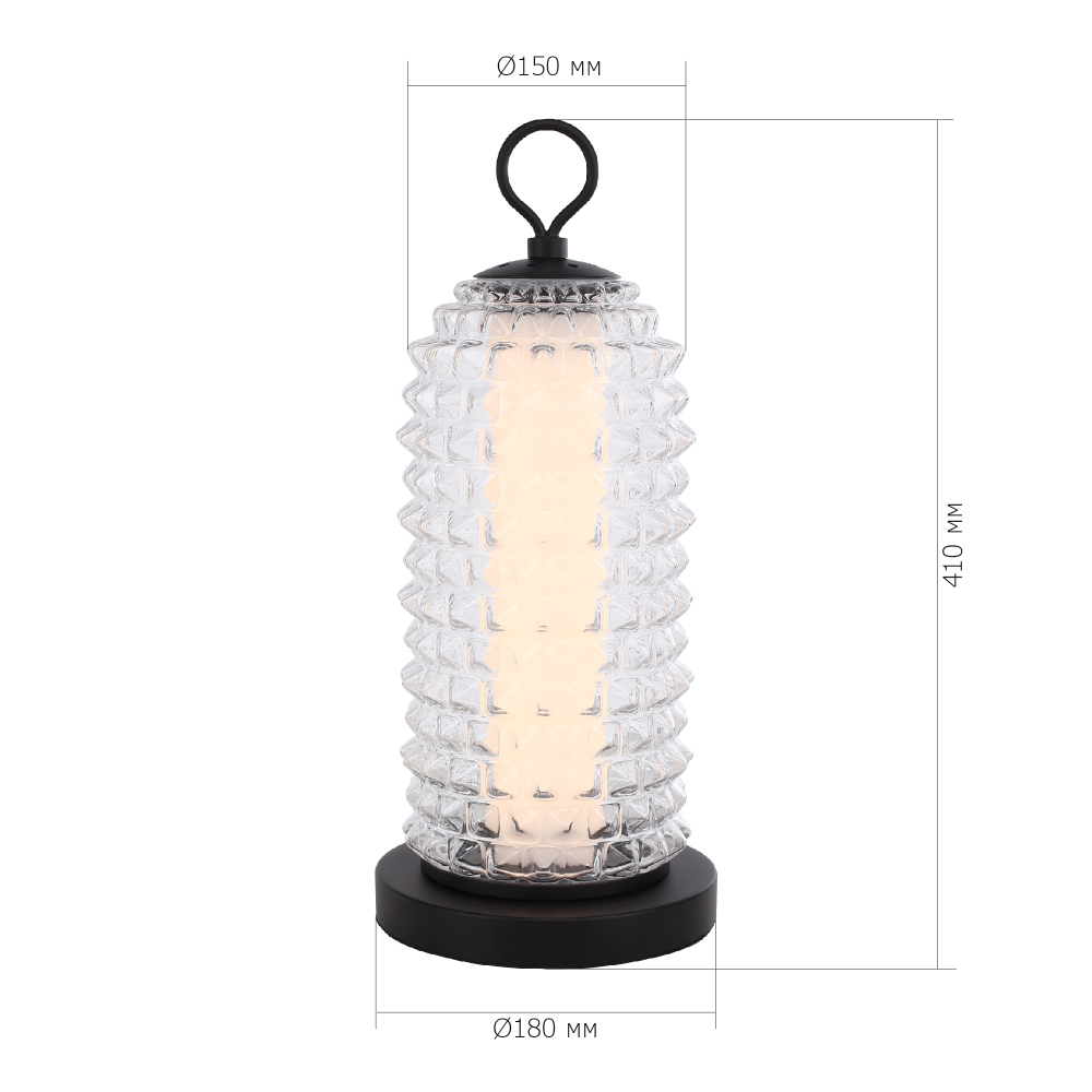 Настольная лампа с прозрачным факутрным стеклянным плафоном Sonora в Кирове