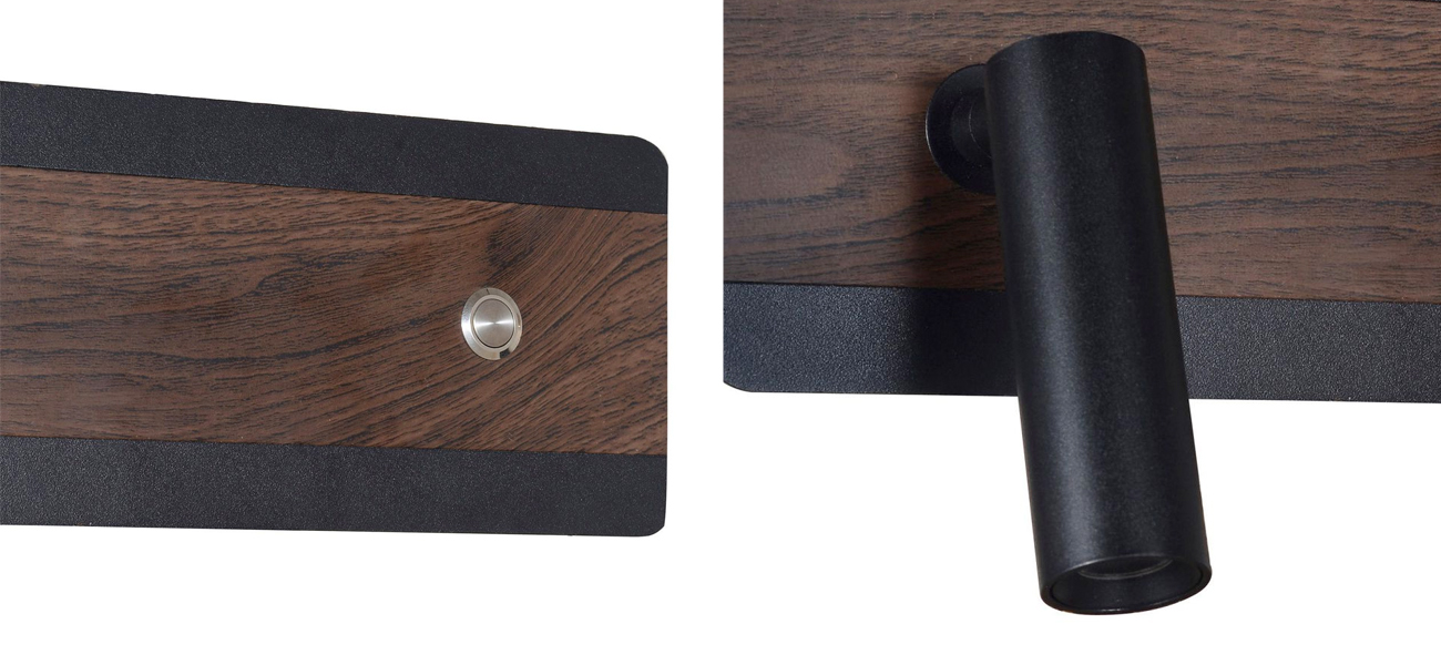 Бра с поворотным спотом GAVIN WOOD Dark - фото