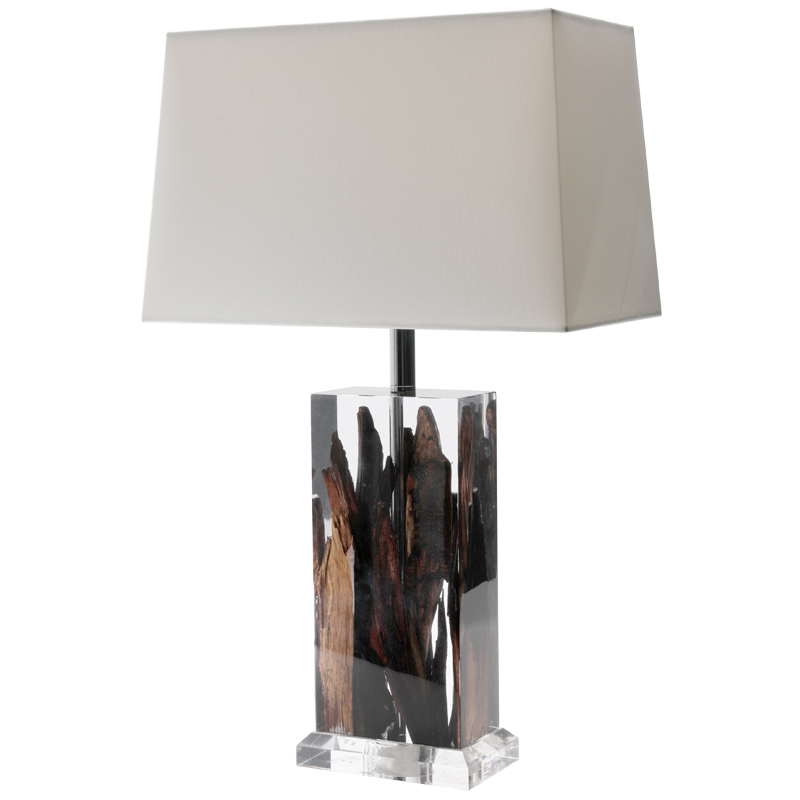 Настольная лампа Kisimi Table Lamp dark Белый Коричневый Настольная лампа Kisimi Table Lamp dark Белый Коричневый в Кирове | Loft Concept