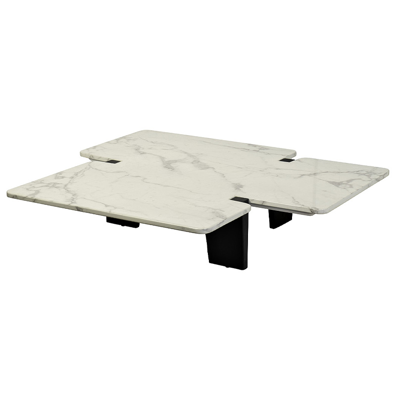 Кофейный стол Lewys Marble Coffee Table Белый Мрамор Bianco Коричневый Кофейный стол Lewys Marble Coffee Table Белый Мрамор Bianco Коричневый в Кирове | Loft Concept