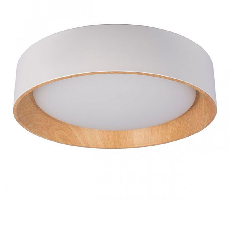 Светильник потолочный круглый Assol cup White Wood диаметр 45 Белый Древесина в Кирове | Loft Concept 