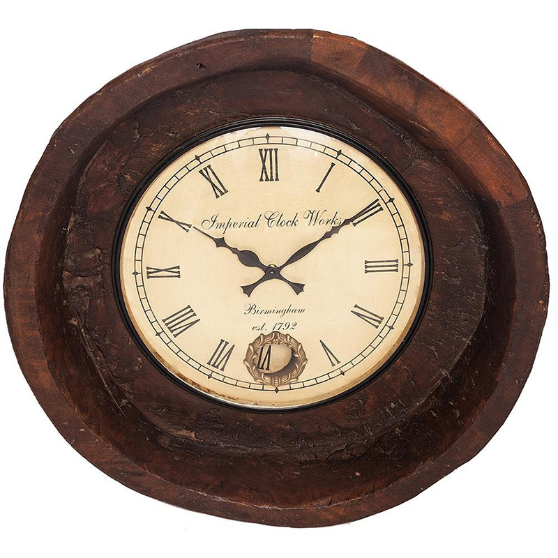 Часы Antique Indian Mango Tree Clock Коричневый Часы Antique Indian Mango Tree Clock Коричневый в Кирове | Loft Concept