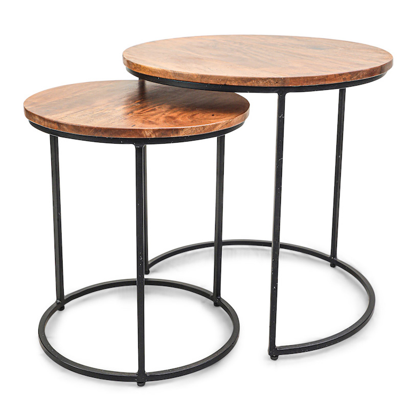 Комплект приставных столов Stafford Table darker Черный Коричневый Комплект приставных столов Stafford Table darker Черный Коричневый в Кирове | Loft Concept