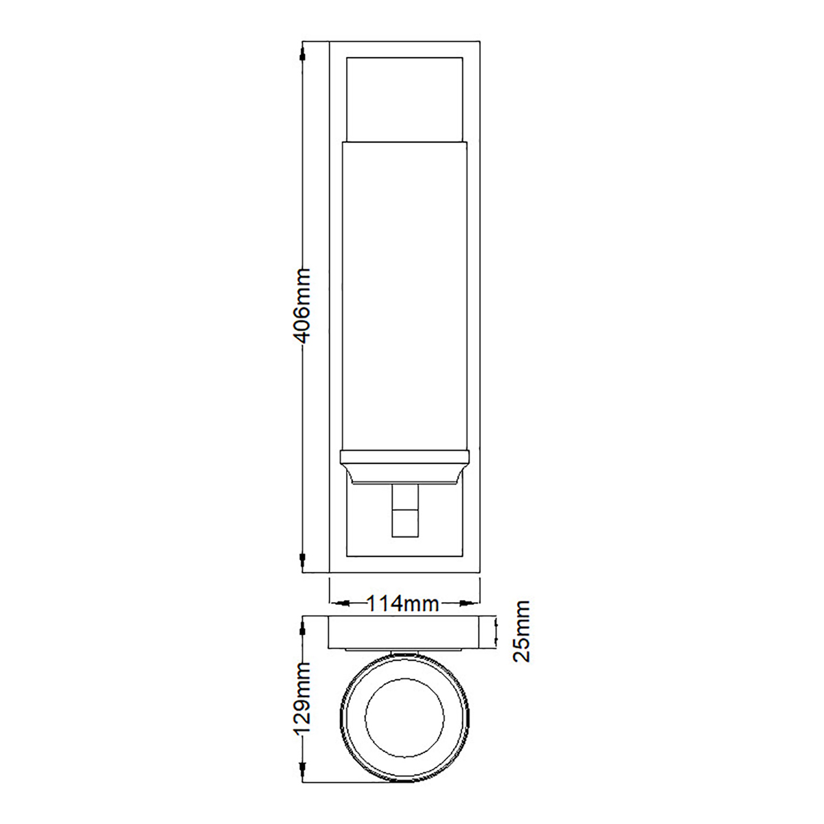 Бра для ванных комнат с белым цилиндрическим плафоном на прямоугольном основании цвета хром Feiss в Кирове