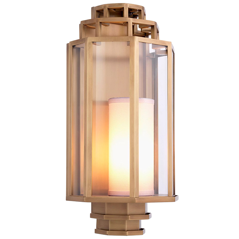 Бра Wall Lamp Monticello Brass Белый Латунь Прозрачное Стекло в Кирове | Loft Concept 