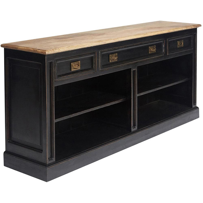 Комод с 3-мя ящиками Provence Sylvie stand Черный Древесина Комод с 3-мя ящиками Provence Sylvie stand Черный Древесина в Кирове | Loft Concept