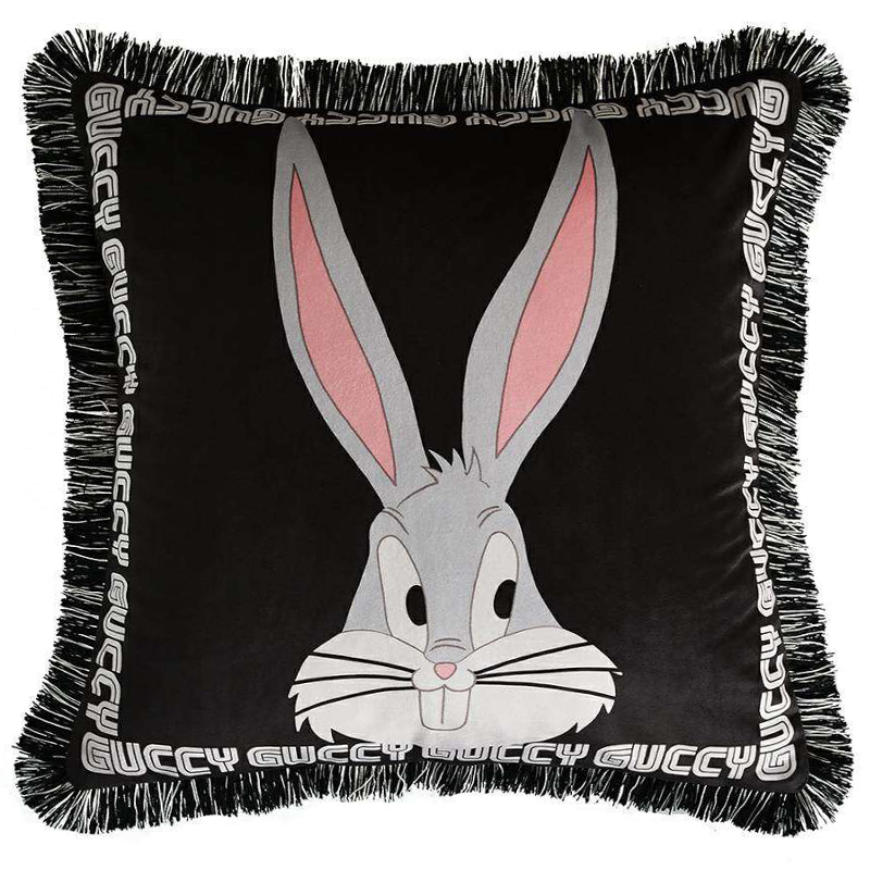 Декоративная подушка Cтиль Gucci Bugs Bunny Черный Серый Белый Декоративная подушка Cтиль Gucci Bugs Bunny Черный Серый Белый в Кирове | Loft Concept