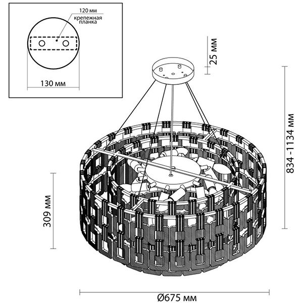 Люстра Ribbed Elements Pendant Round 67 Люстра Ribbed Elements Pendant Round 67 в Кирове