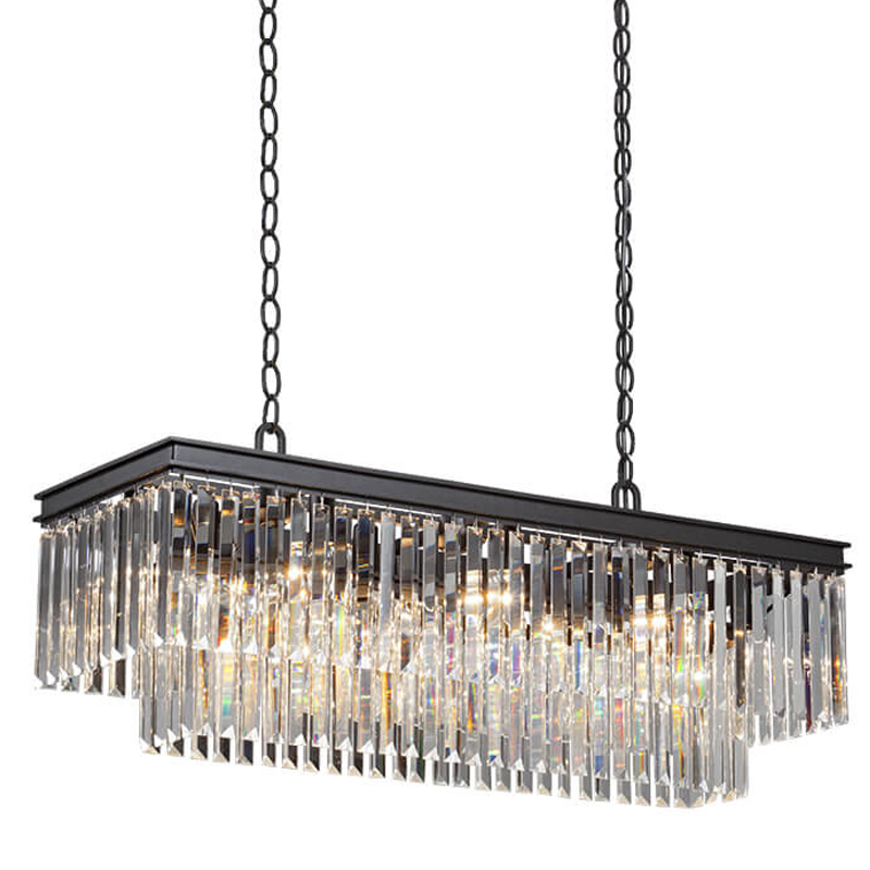 Люстра RH 1920s Odeon Clear Glass Rectangular Chandelier Black iron 100 Черный матовый Прозрачное Стекло Люстра RH 1920s Odeon Clear Glass Rectangular Chandelier Black iron 100 Черный матовый Прозрачное Стекло в Кирове | Loft Concept