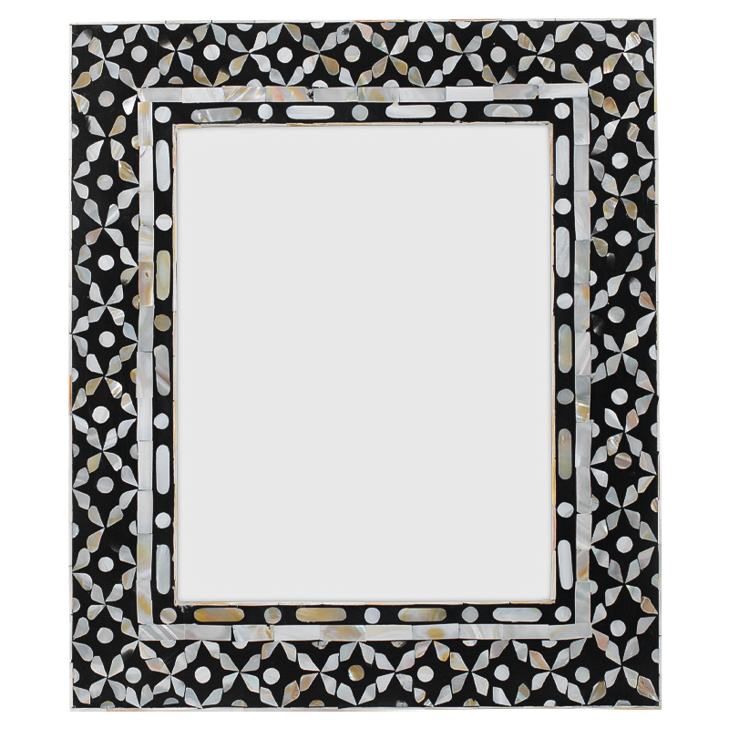 Рама для фото Bone Inlay Pearl Black L Черно-белый Перламутровый Рама для фото Bone Inlay Pearl Black L Черно-белый Перламутровый в Кирове | Loft Concept