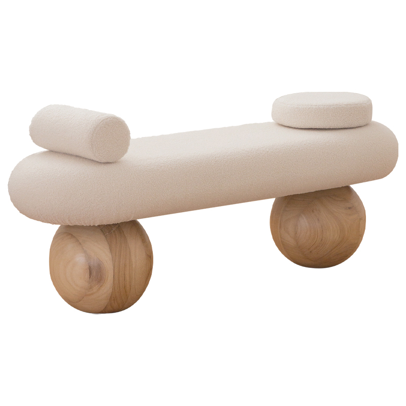 Банкетка Jemima Wooden Forms Bench Бежевый Коричневый Банкетка Jemima Wooden Forms Bench Бежевый Коричневый в Кирове | Loft Concept