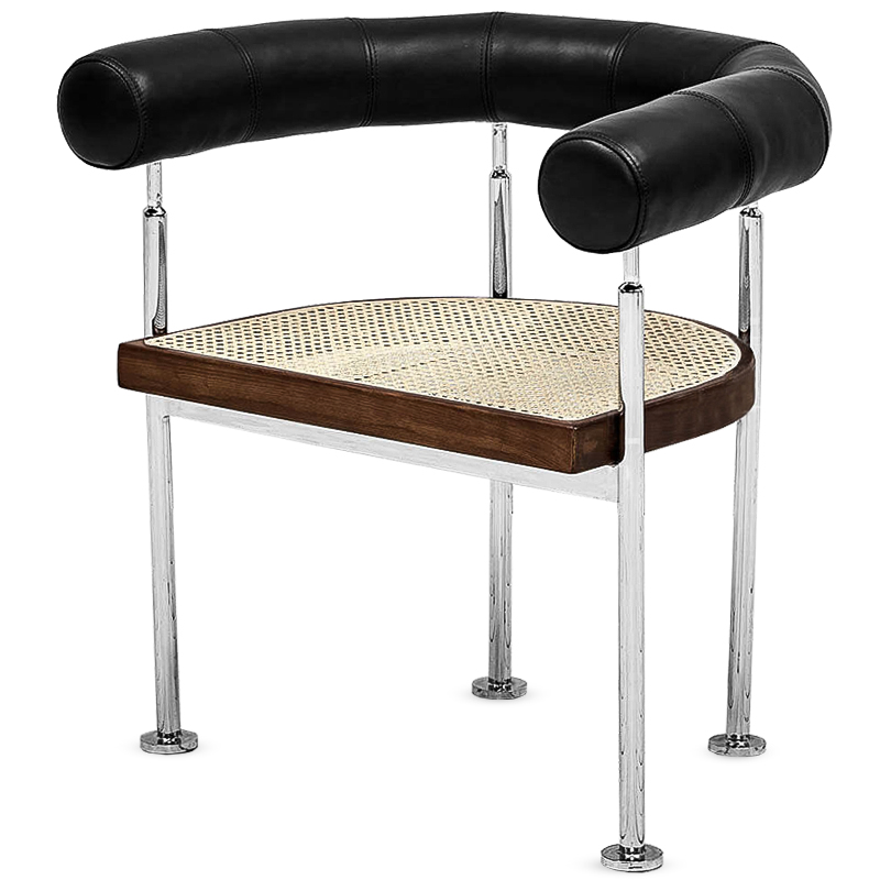 Стул Philibe Stool Черный Коричневый Хром Бежевый Стул Philibe Stool Черный Коричневый Хром Бежевый в Кирове | Loft Concept