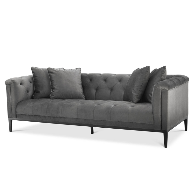 Диван Eichholtz Sofa Cesare Grey Серый Темная бронза Диван Eichholtz Sofa Cesare Grey Серый Темная бронза в Кирове | Loft Concept
