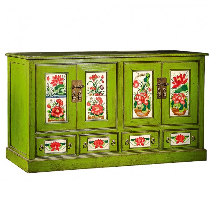 Китайский комод Rustic Cupboard Зеленый Зеленый Китайский комод Rustic Cupboard Зеленый Зеленый в Кирове | Loft Concept