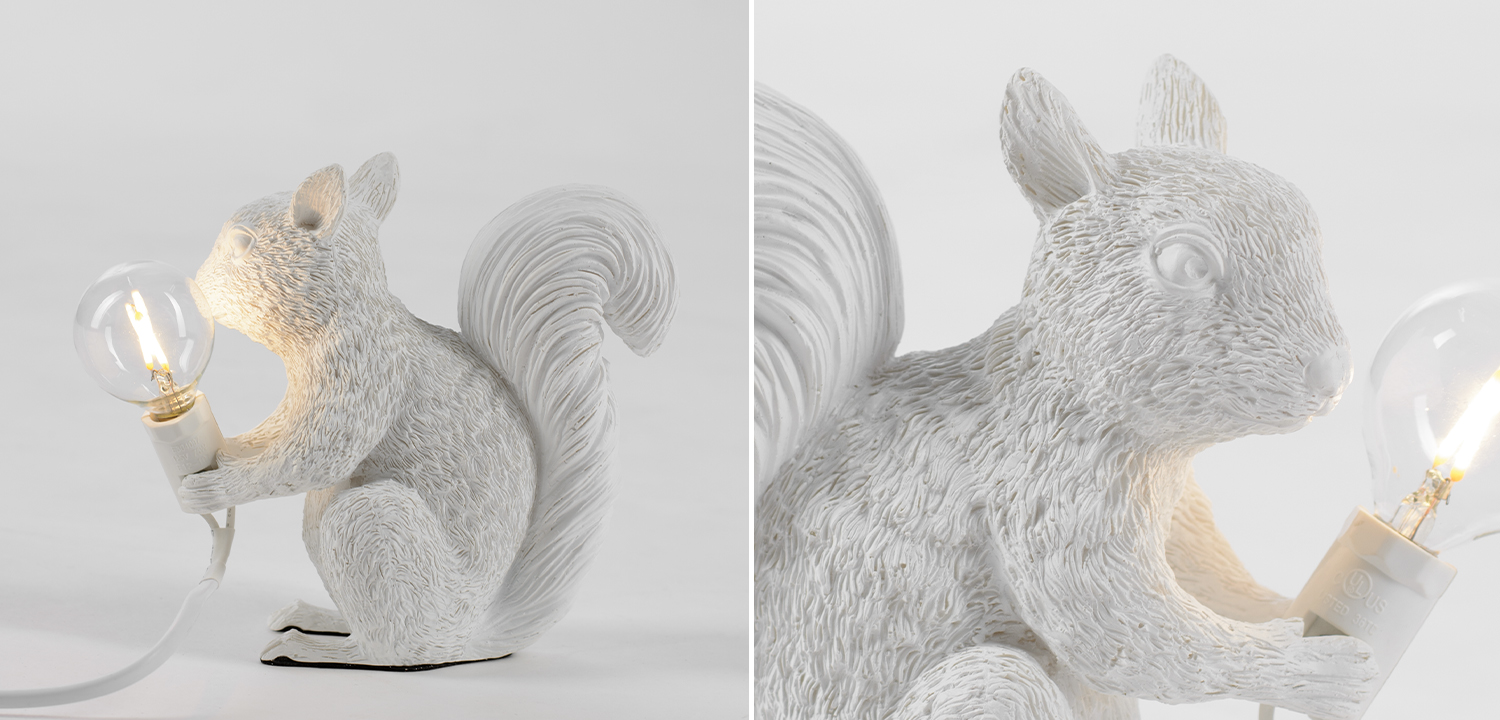 Настольная лампа Белая белка - фото