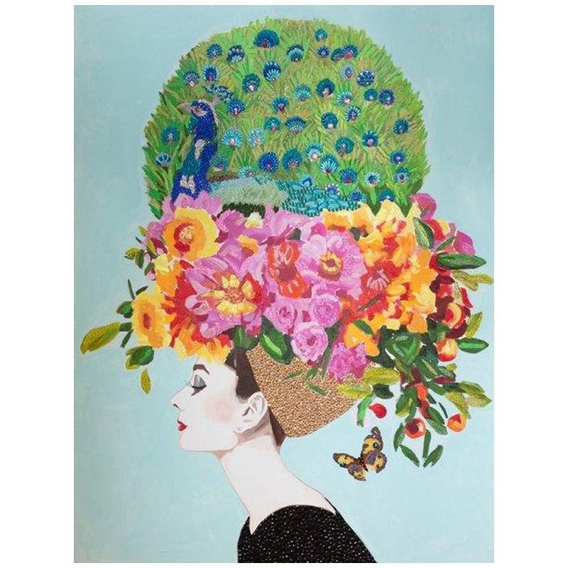 Картина Audrey with Floral Bouquet and Peacock Headdress Мульти Картина Audrey with Floral Bouquet and Peacock Headdress Мульти в Кирове | Loft Concept