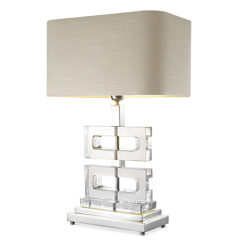 Настольная лампа Eichholtz Table Lamp Umbria Прозрачный Никель Бежево-серый Настольная лампа Eichholtz Table Lamp Umbria Прозрачный Никель Бежево-серый в Кирове | Loft Concept
